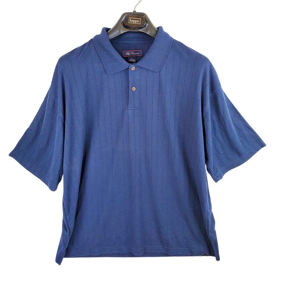 Oleg Cassini Polo Shirt Mens XL Cotton Collared Short Sleeve Work Casual Golf